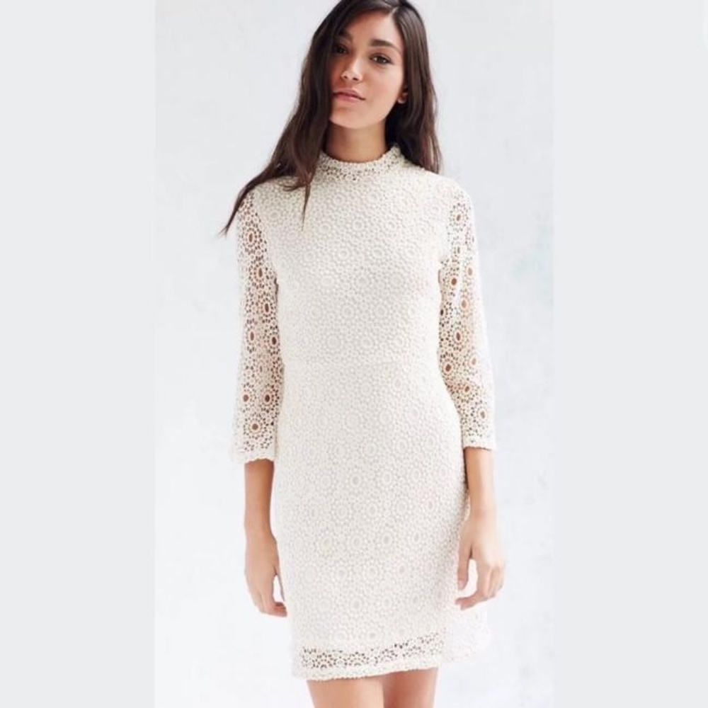 Urban Outfitters Cream Lace Mini Dress